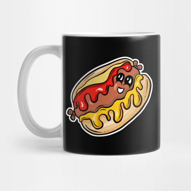 Cute Hotdog Cartoon Character - Bob by Squeeb Creative